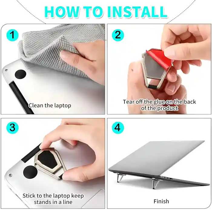 1-Pair Metal Universal Foldable Laptop Stand Office Work Non Slip Desktop Adjustable Laptop Cooling Stand